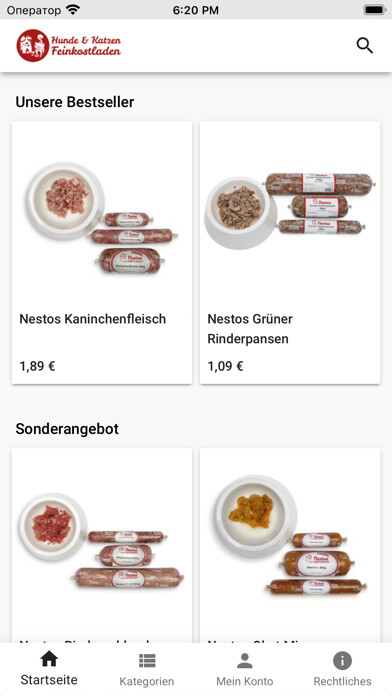Emulate iPhone app Hundefeinkostladen using MyAndroid Emulate iPhone app Hundefeinkostladen using MyAndroid
