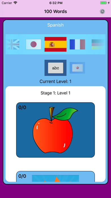 Emulate iPhone app Hundred Words using MyAndroid