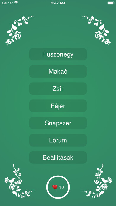 Emulate iPhone app Hungarian Card Games using MyAndroid