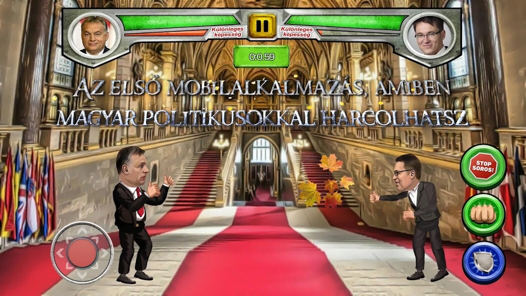 Emulate iPhone app Hungarian political fighting using MyAndroid