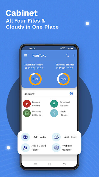 Run android online APK hunText: File Manager  Search from MyAndroid or emulate hunText: File Manager  Search using MyAndroid