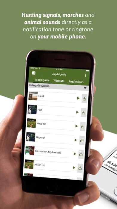 Emulate iPhone app Hunting Horn Signals (Marches) using MyAndroid