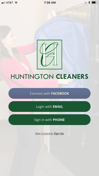 Emulate iPhone app Huntington Cleaners using MyAndroid