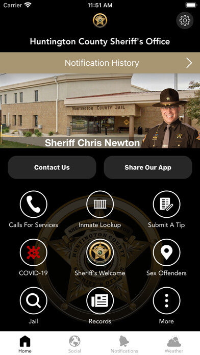 Emulate iPhone app Huntington County Sheriff using MyAndroid Emulate iPhone app Huntington County Sheriff using MyAndroid