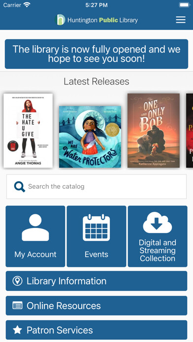 Emulate iPhone app HuntingtonPublicLibraryNY using MyAndroid
