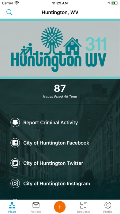 Emulate iPhone app Huntington WV 311 using MyAndroid