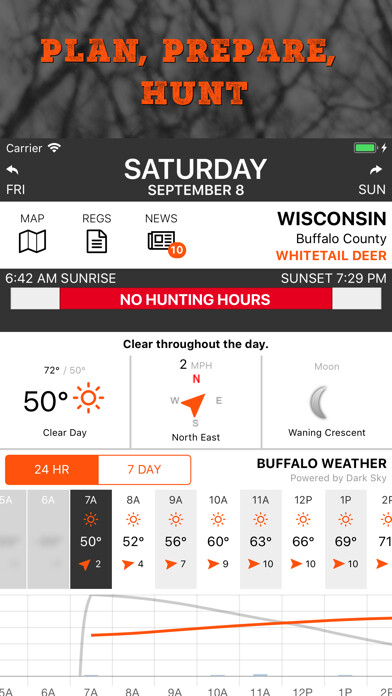 Emulate iPhone app Hunt Wisconsin using MyAndroid