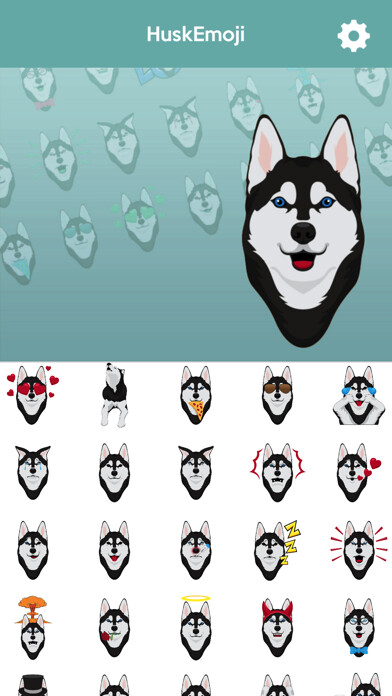Emulate iPhone app HuskEmoji - Huskymoji sticker keyboard using MyAndroid