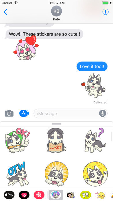 Emulate iPhone app Husky Dog Stickers using MyAndroid Emulate iPhone app Husky Dog Stickers using MyAndroid