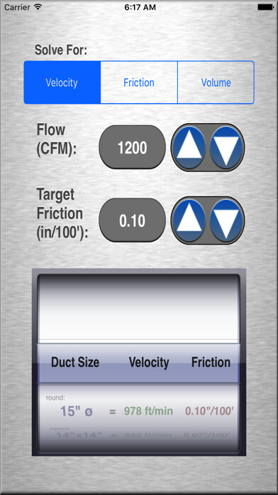 Emulate iPhone app HVAC Duct Size Calculator using MyAndroid Emulate iPhone app HVAC Duct Size Calculator using MyAndroid