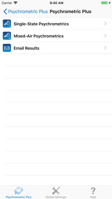 Emulate iPhone app HVAC Psychrometric Plus using MyAndroid