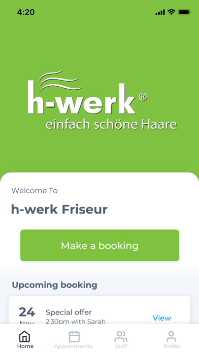 Emulate iPhone app h-werk Friseur using MyAndroid Emulate iPhone app h-werk Friseur using MyAndroid