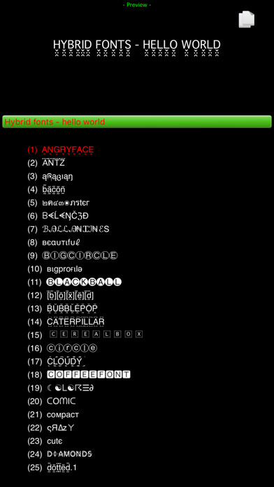 Emulate iPhone app Hybrid Fonts : ⓒⓞⓞⓛ Text Fonts using MyAndroid