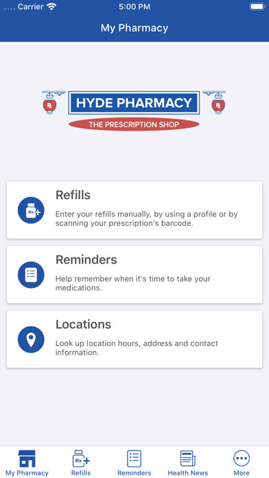 Emulate iPhone app Hyde Pharmacy using MyAndroid