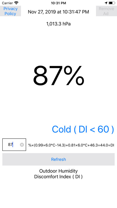 Emulate iPhone app Hygrometer Barometer using MyAndroid