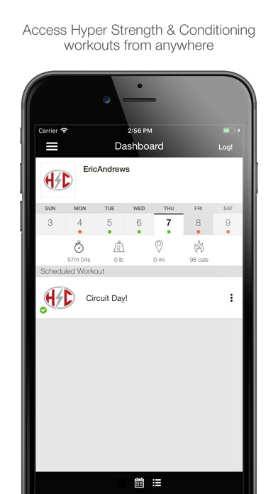 Emulate iPhone app Hyper Strength & Conditioning using MyAndroid