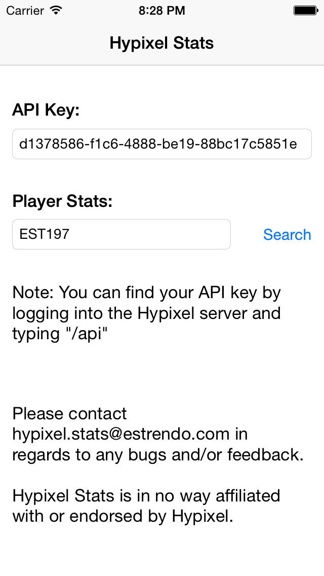 Emulate iPhone app Hypixel Stats using MyAndroid Emulate iPhone app Hypixel Stats using MyAndroid