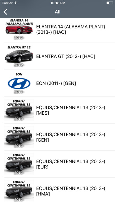Emulate iPhone app Hyundai Car Parts - ETK Parts Diagrams using MyAndroid