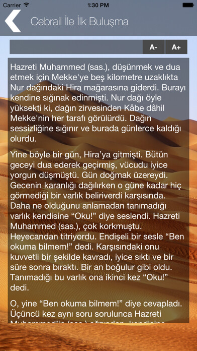 Emulate iPhone app Hz Muhammedin Hayati using MyAndroid Emulate iPhone app Hz Muhammedin Hayati using MyAndroid