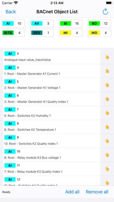 Emulate iPhone app iBACnet Explorer using MyAndroid