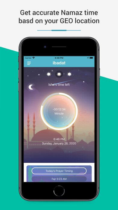 Emulate iPhone app Ibadat- Islamic App using MyAndroid
