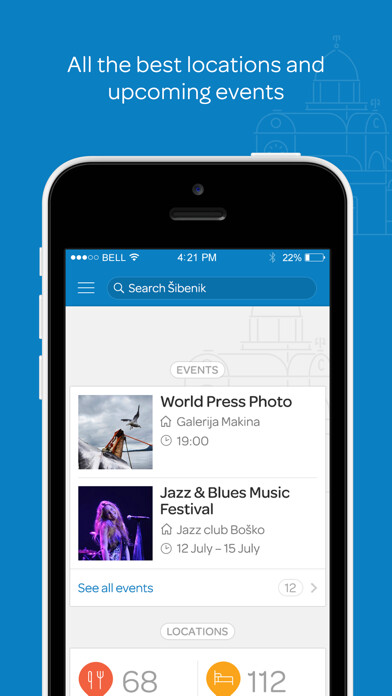 Emulate iPhone app Šibenik Official Guide™ 2015 using MyAndroid