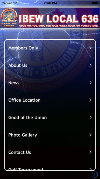 Emulate iPhone app IBEW 636 using MyAndroid