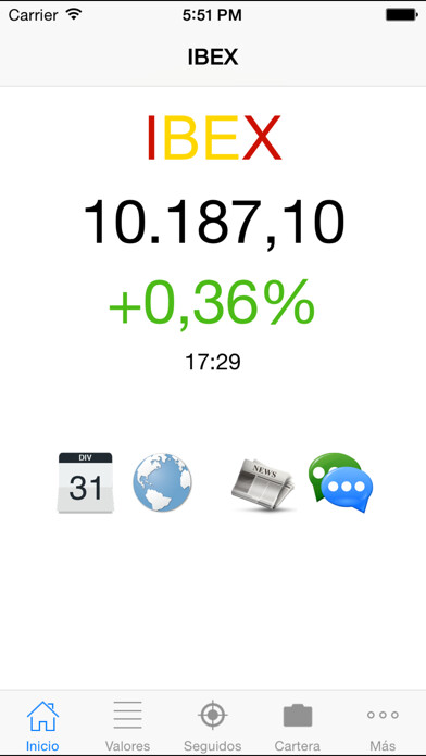 Emulate iPhone app IBEX La bolsa cartera noticias using MyAndroid Emulate iPhone app IBEX La bolsa cartera noticias using MyAndroid