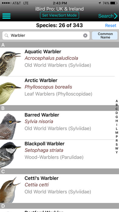 Emulate iPhone app iBird UK Pro Guide to Birds using MyAndroid