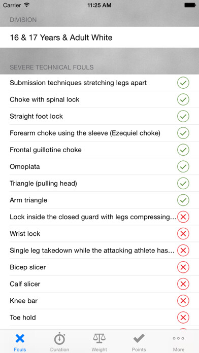 Emulate iPhone app IBJJF Rules using MyAndroid