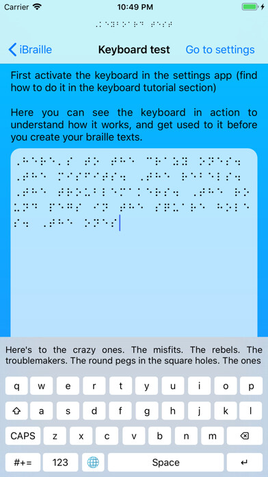 Emulate iPhone app iBraille Keyboard using MyAndroid Emulate iPhone app iBraille Keyboard using MyAndroid