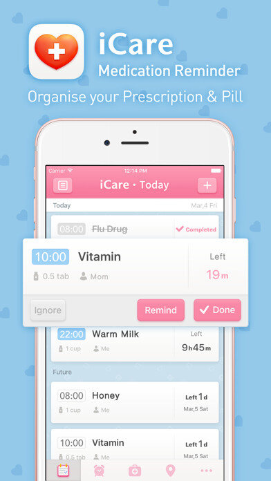 Emulate iPhone app iCare · Medication Reminder using MyAndroid Emulate iPhone app iCare · Medication Reminder using MyAndroid