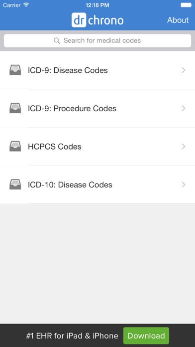 Emulate iPhone app ICD-10 HCPCS ICD-9 using MyAndroid Emulate iPhone app ICD-10 HCPCS ICD-9 using MyAndroid