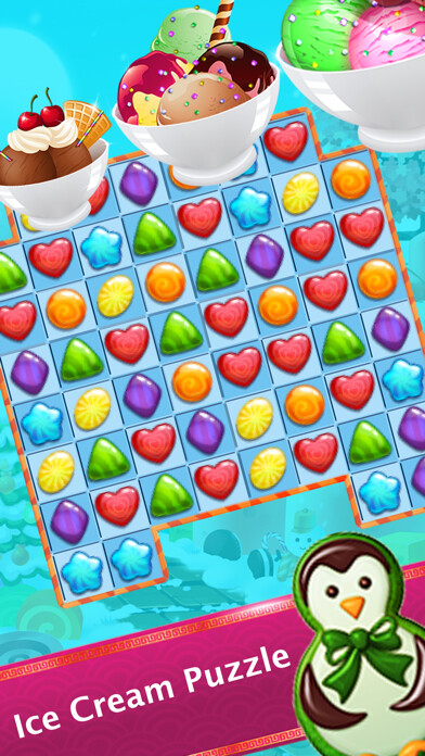Emulate iPhone app Ice Cream Paradise :Sweet Match3 Puzzle Free Games using MyAndroid