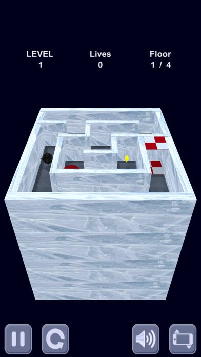 Emulate iPhone app Ice cube. Labyrinth 3D using MyAndroid