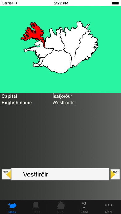Emulate iPhone app Iceland Region Maps and Capitals using MyAndroid Emulate iPhone app Iceland Region Maps and Capitals using MyAndroid