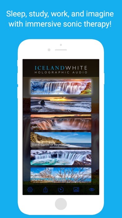 Emulate iPhone app Iceland White: Noise Masking using MyAndroid