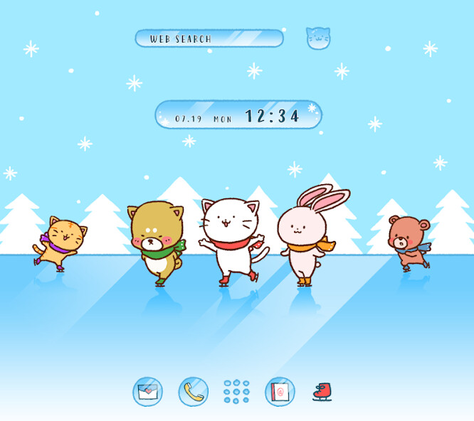 Run android online APK Ice-skating Friends Theme from MyAndroid or emulate Ice-skating Friends Theme using MyAndroid