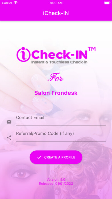 Emulate iPhone app iCheck-IN for Salon using MyAndroid
