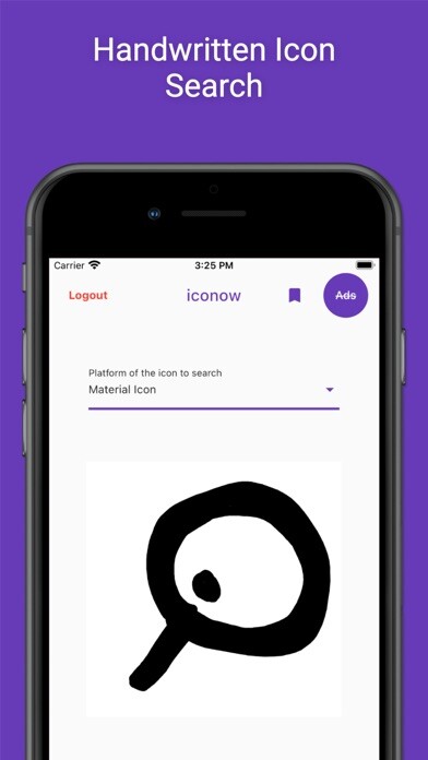 Emulate iPhone app iconow - handwriting icon find using MyAndroid