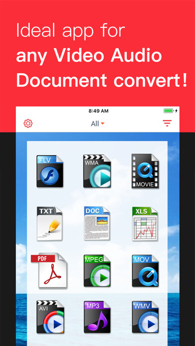 Emulate iPhone app iConv - Video & PDF Converter using MyAndroid