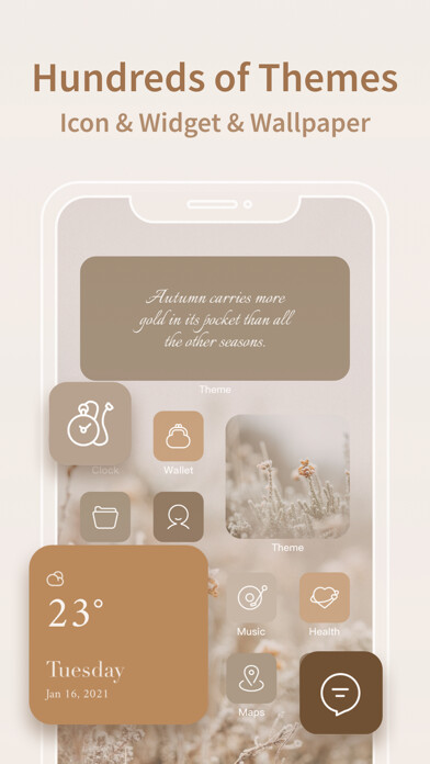 Emulate iPhone app Icon Widget:Minimalist,Neutral using MyAndroid