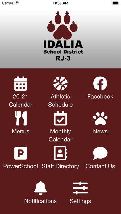 Emulate iPhone app Idalia School District using MyAndroid