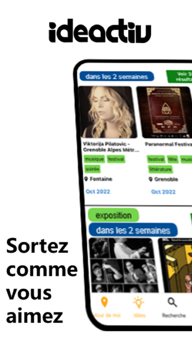 Emulate iPhone app Ideactiv sorties concerts etc using MyAndroid