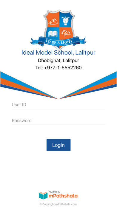 Emulate iPhone app Ideal Model School, Lalitpur using MyAndroid
