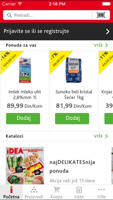 Emulate iPhone app IDEA mobilna aplikacija using MyAndroid