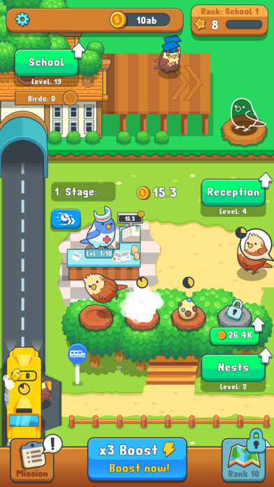 Emulate iPhone app Idle Birds City Tycoon Game using MyAndroid