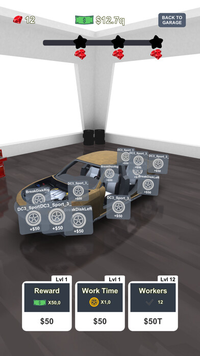 Emulate iPhone app Idle Car Tuning: car simulator using MyAndroid