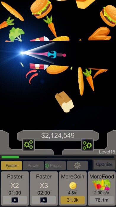 Emulate iPhone app Idle Knife - Slice Food using MyAndroid