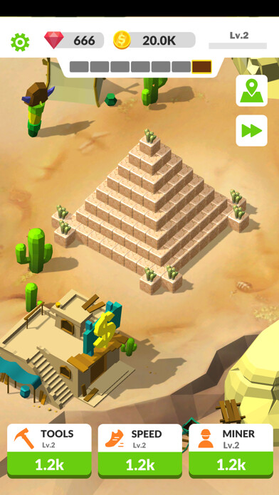 Emulate iPhone app Idle Miner Rush using MyAndroid